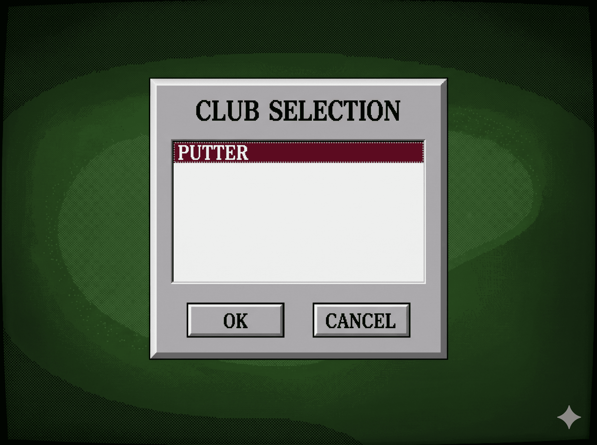 Lee Carvallo's Putting Challenge — club selection menu